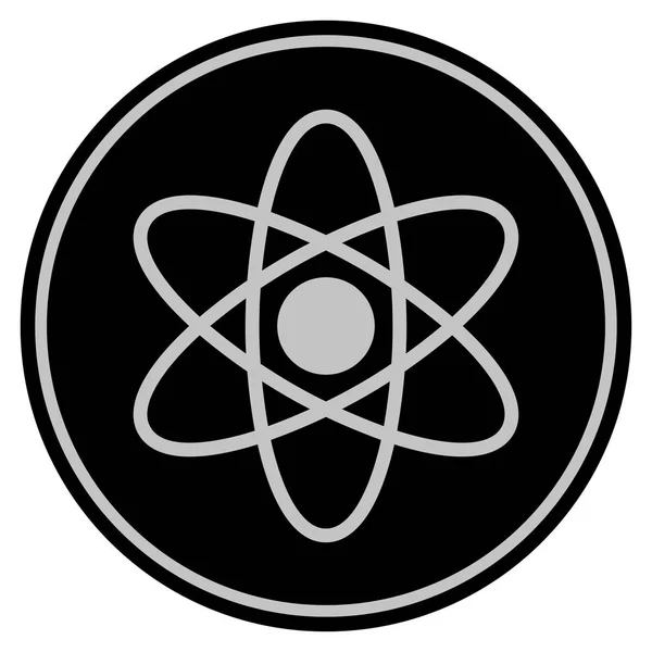 Атом чорний монета — стокове фото