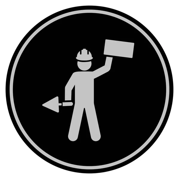 Builder Black Coin — Stock Photo, Image