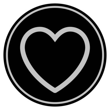 Aşk kalp siyah madeni para