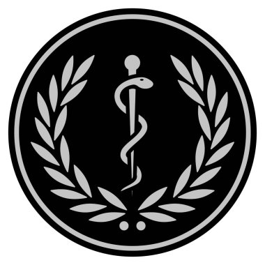 Tıbbi amblemi siyah madeni para