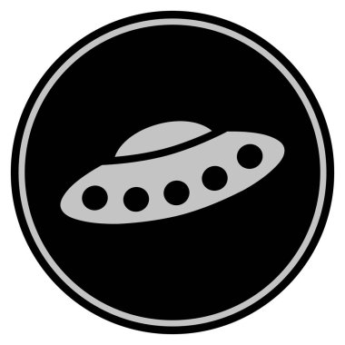 Yabancı ziyaretçi uzay gemisi siyah madeni para