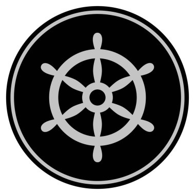 Tekne direksiyon siyah madeni para