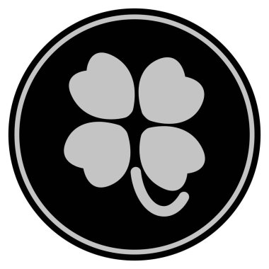 Dört yapraklı yonca siyah madeni para