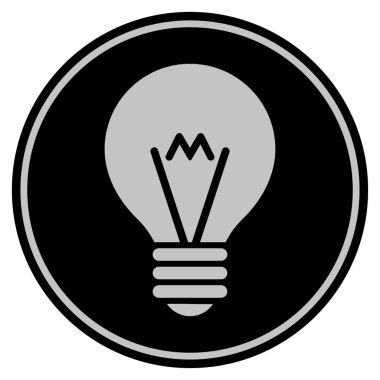 İpucu ampul siyah madeni para