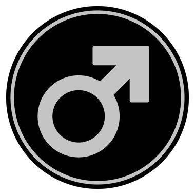 Erkek sembol siyah madeni para