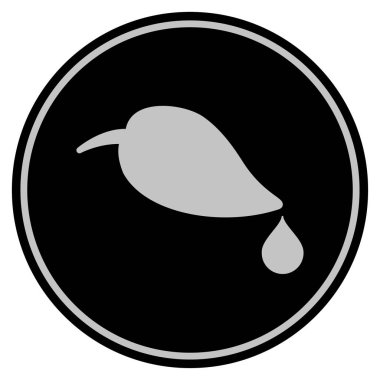 Damla ile doğal yaprak siyah madeni para