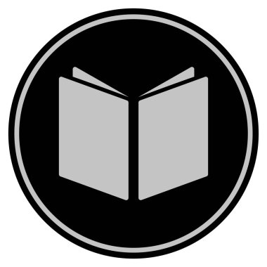 Açık kitap siyah madeni para