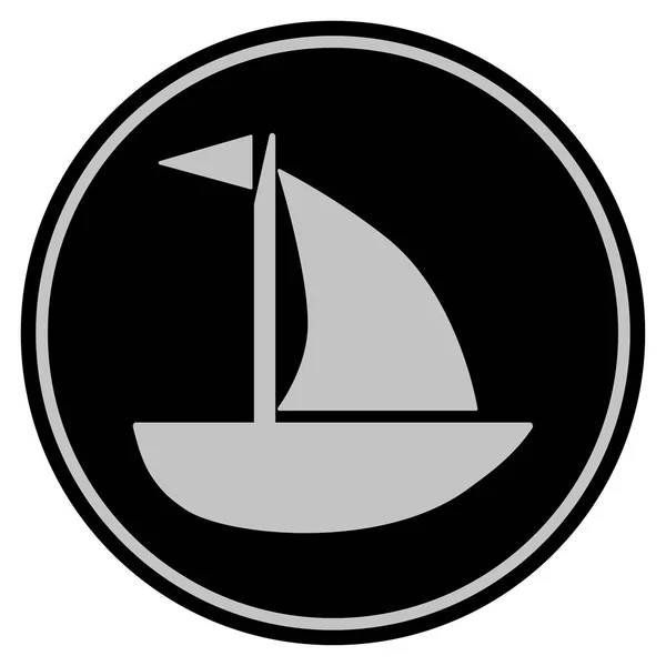 Yacht Black Coin — Stock Vector