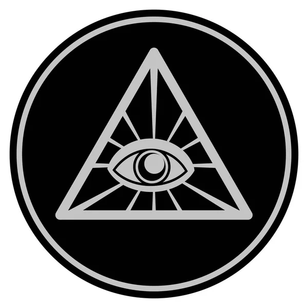 Пирамида глаз черный монета — стоковый вектор