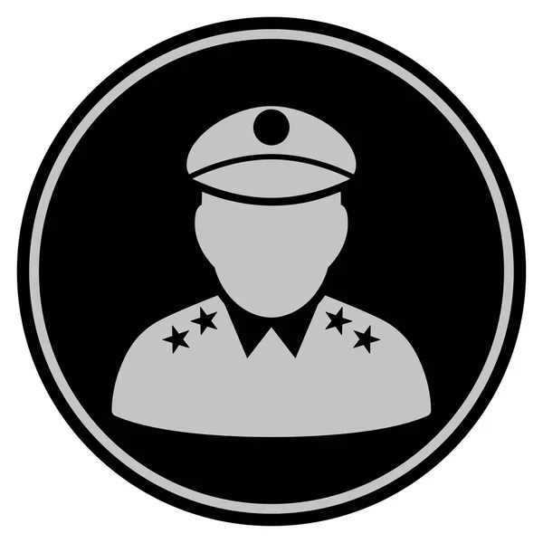 Генерал армії чорний монета — стоковий вектор