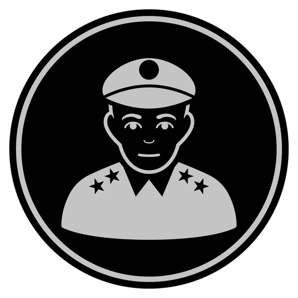 Офіцер армії чорний монета — стоковий вектор