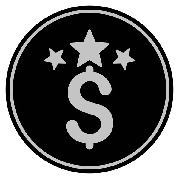 Business Stars Black Coin — Stock Vector