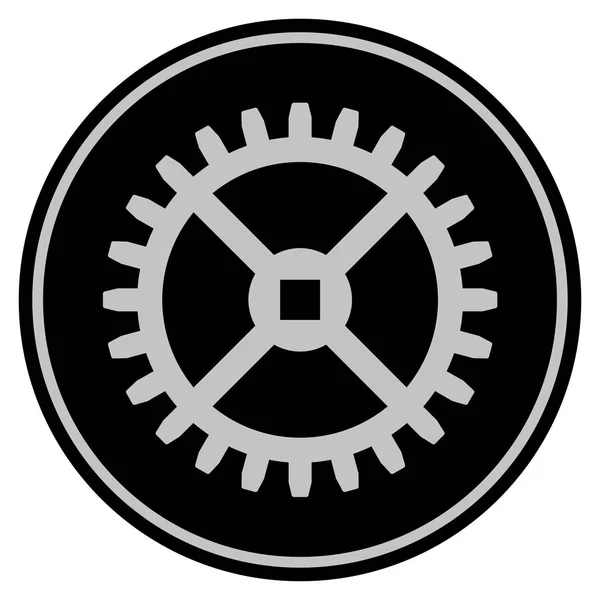 Reloj engranaje negro moneda — Vector de stock