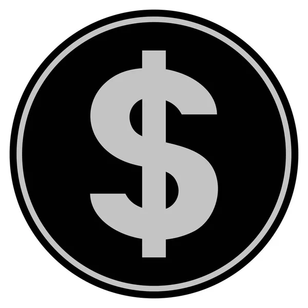 Dollar Symbole Pièce noire — Image vectorielle