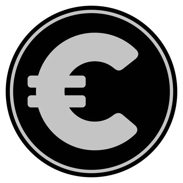 Euro pièce noire — Image vectorielle