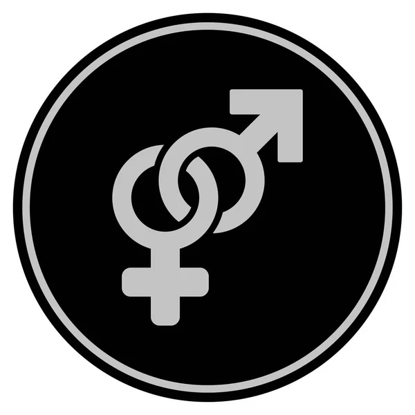 Symbole hétérosexuel Pièce noire — Image vectorielle