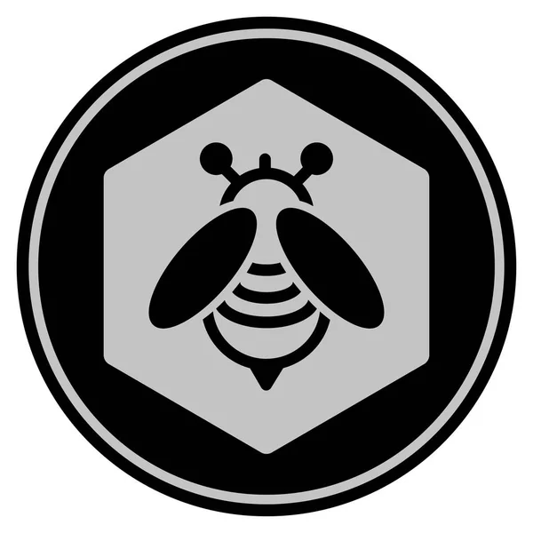 Moeda preta de abelha de mel — Vetor de Stock