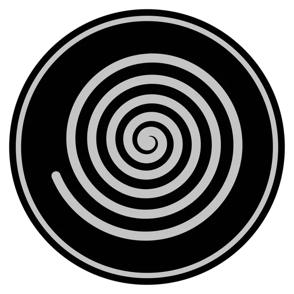 Hypnosis Spiral Black Coin — Stock Vector