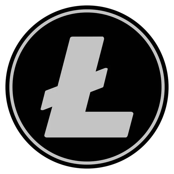 Litecoin schwarze Münze — Stockvektor