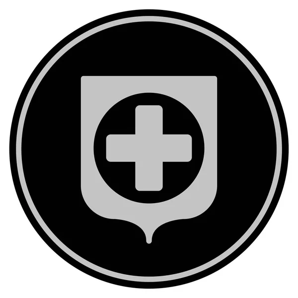 Bouclier médical pièce noire — Image vectorielle