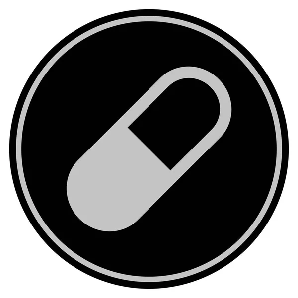 Granulo di farmaco Moneta Nera — Vettoriale Stock