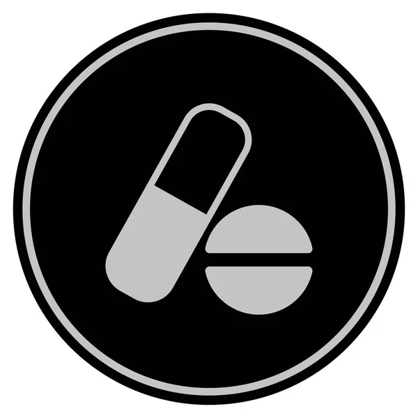 Léky černá mince — Stockový vektor