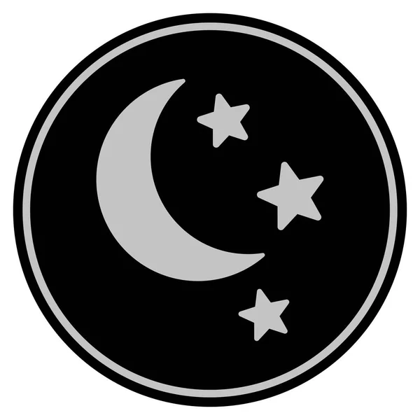 Luna Estrellas Moneda Negra — Vector de stock