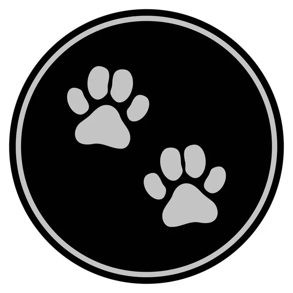 Paw πατημασιές μαύρο Coin — Διανυσματικό Αρχείο