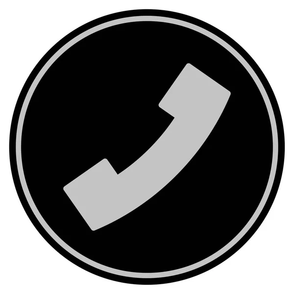 Téléphone récepteur pièce noire — Image vectorielle