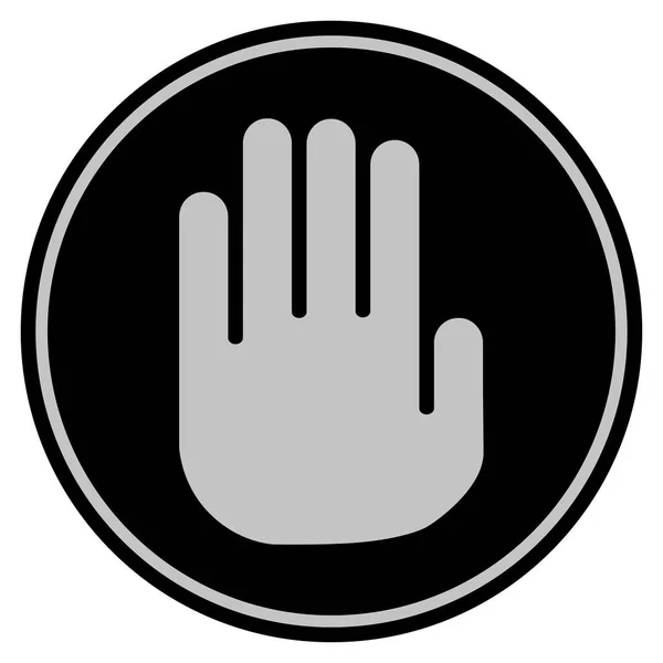 Stoppa handen svart mynt — Stock vektor