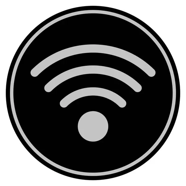 Wi-Fi πηγή μαύρο Coin — Διανυσματικό Αρχείο