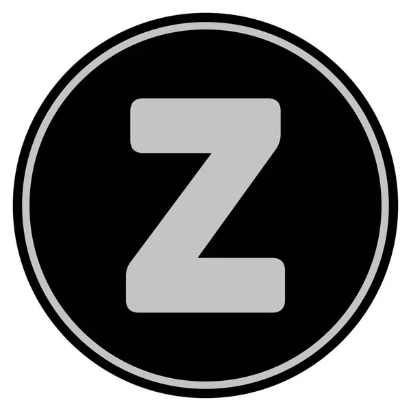 Z Letter Black Coin — Stock Vector