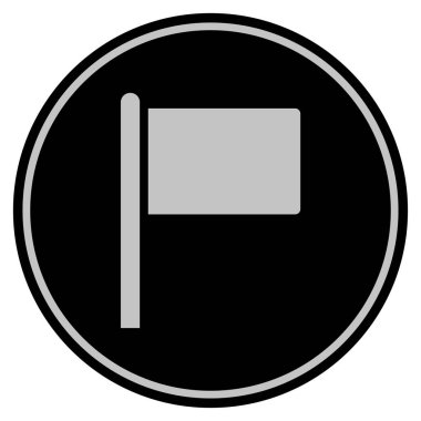 Bayrak işaretçi siyah madeni para