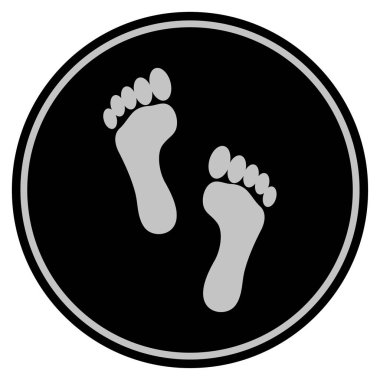 Ayak izleri siyah madeni para