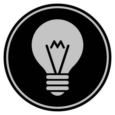 İpucu ampul siyah madeni para