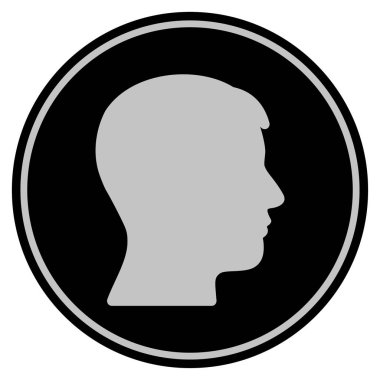 Adam başı siyah sikke profil