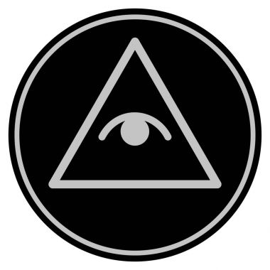 Piramit göz siyah madeni para