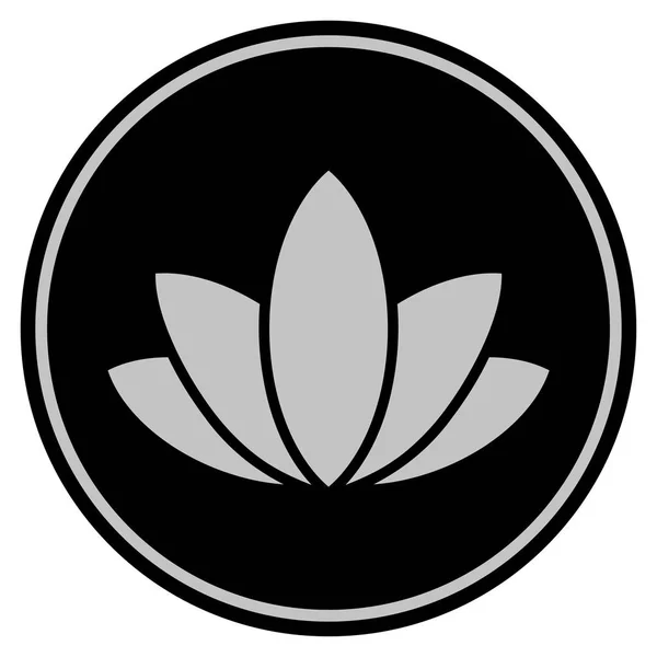 Lotus Flower Black Coin — Stock Photo, Image