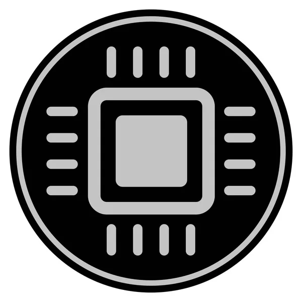 Mikroprocessor svart mynt — Stockfoto