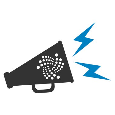 Iota uyarı megafon düz simgesi