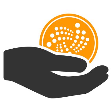 Iota para bağış el düz simgesi