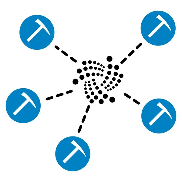 Platte netwerkpictogram jota mijnbouw — Stockvector