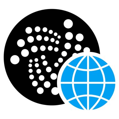 Iota küresel düz simgesi