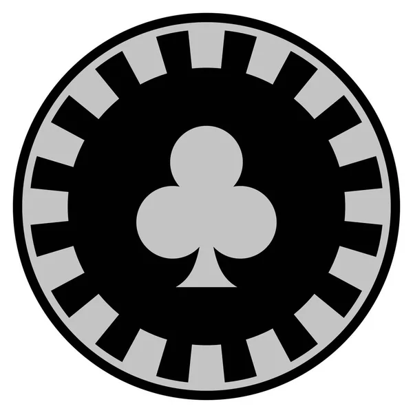 Żeton w kasynie czarny garnitur klubów — Wektor stockowy