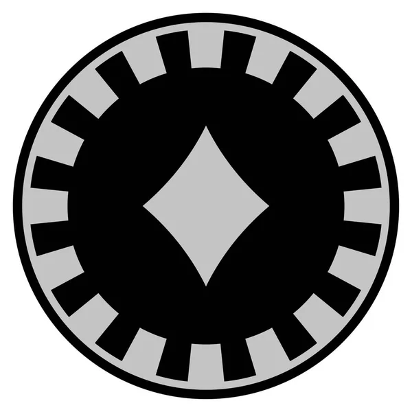 Zwarte Casino van de diamant pak Chip — Stockvector