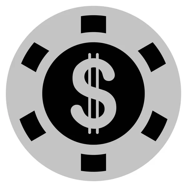 Chip de casino preto dólar — Vetor de Stock