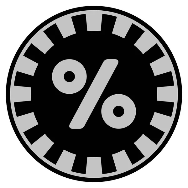 Percentuale di chip del casinò nero — Vettoriale Stock