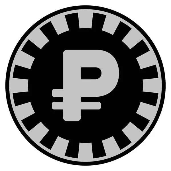 Rublo Negro Casino Chip — Vector de stock