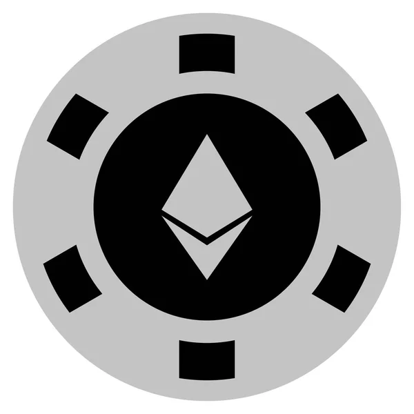 Ethereum кристала чорний казино чіп — стоковий вектор