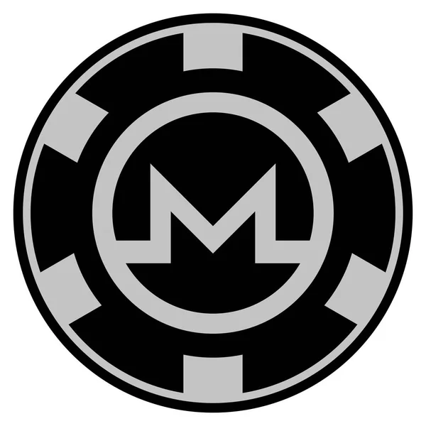 Monero schwarzer Casino-Chip — Stockvektor